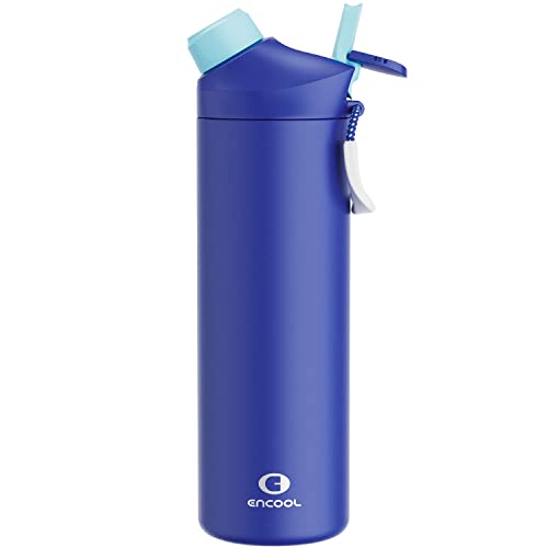 ENCOOL Insulated Water Bottle with Straw and Spout Lid