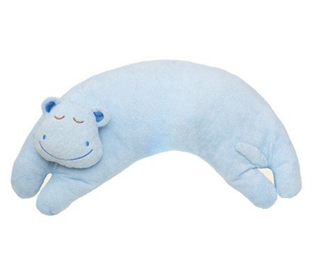 Blue Hippo Curved Pillow