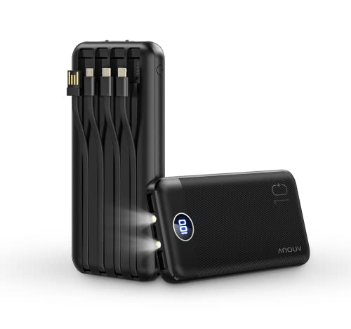 ANOUV Portable Charger with Built-in Cables