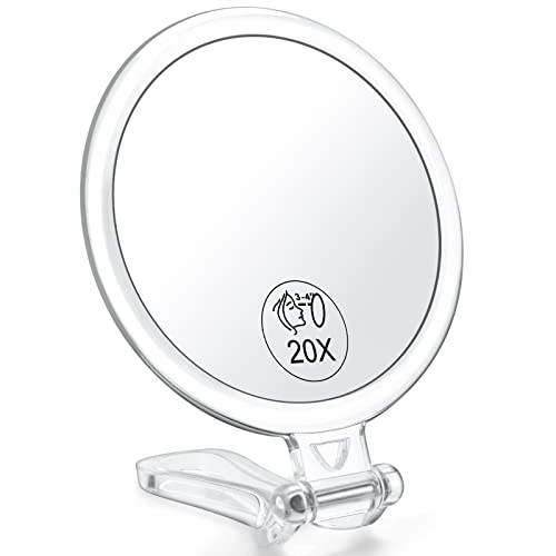 AMISCE Handheld Makeup Mirror - 2-Sided, Portable, Adjustable