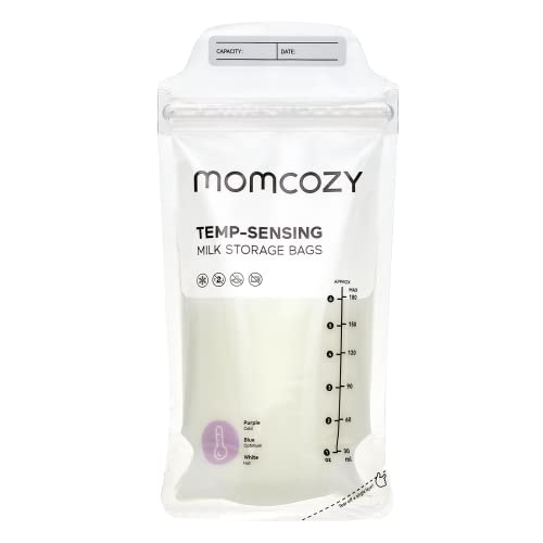 Momcozy Breastmilk Storage Bags 200PCS - Temp-Sensing, Presterilized, Hygienic, and Space-saving