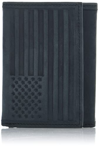Lucky Brand Men's Leather Flag Embossed RFID Trifold