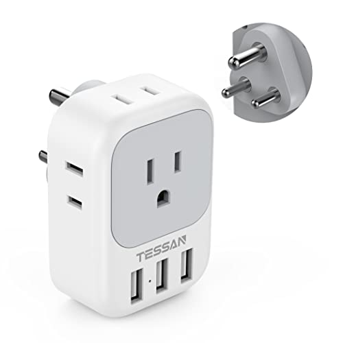 TESSAN US to India Plug Adapter