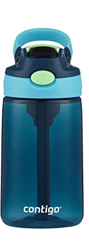 Contigo Kids Water Bottle with AUTOSPOUT Straw, 14 oz., Blueberry Ocean