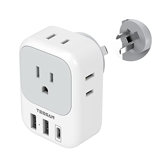 TESSAN Australia New Zealand Power Adapter USB C