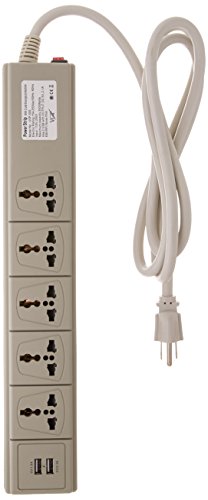 Universal Power Strip with USB Ports and Surge Protector