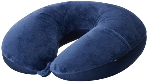 Brookstone Travel Pillow with Microbead Comfort and Pocket - Blue