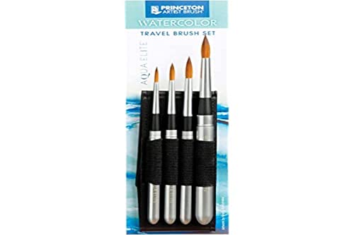 Princeton Aqua Elite - Synthetic Kolinsky Watercolor Paint Brush, Travel Set