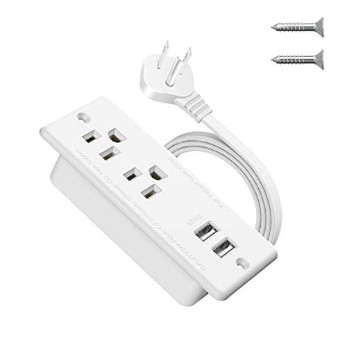 Compact Recessed Power Strip with USB
