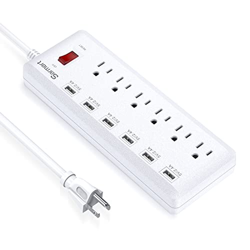 USB Power Strip with 6 Outlets & 6 USB Charging Ports