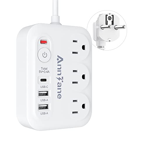 European Travel Plug Adapter with USB C