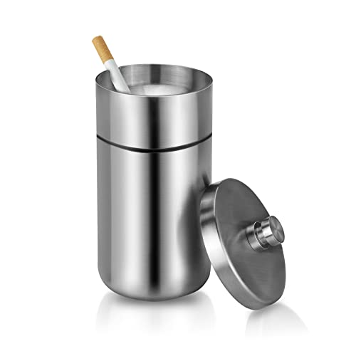 Car Ashtray with Lid Stainless Steel Portable