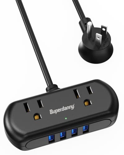 SUPERDANNY Mini Surge Protector with USB