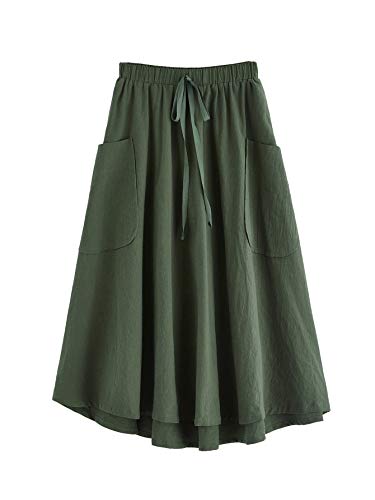SweatyRocks Women's A-Line Midi Skirt with Pocket