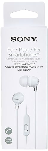 Sony White Earbud Headphones with Mic