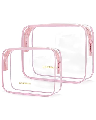 BAGSMART Clear Toiletry Bag, 2 Pack