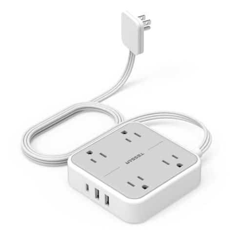 TESSAN Ultra Thin Power Strip with USB Charger