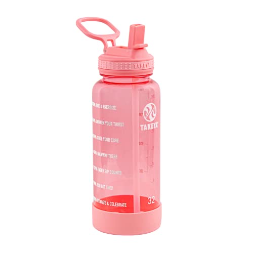 Takeya Motivational Water Bottle with Straw Lid