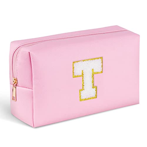 Preppy Makeup Bag Chenille Letter Pouch Cosmetic Bag