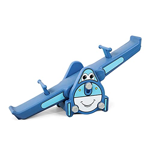Children Kids Cartoon Airplane Seesaw - Blue