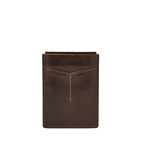 Fossil Men's Derrick Leather RFID-Blocking Magnetic Card Case