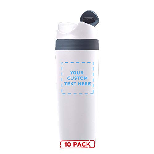 Personalized Snap Seal Tumbler Travel Mugs - 10 Pack - White
