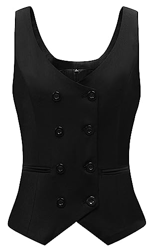 Foucome Womens Suit Vest Double Breasted