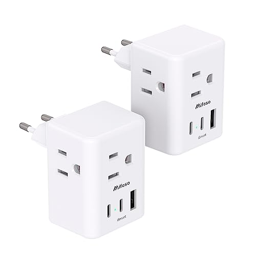 European Travel Plug Adapter with USB Ports