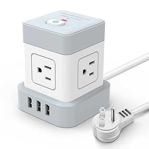 USB Power Strip with 10ft Cord and 4 AC Outlets