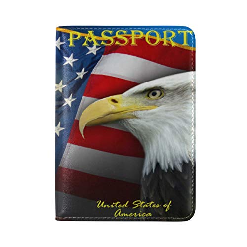 American Flag Eagle Leather Passport Holder