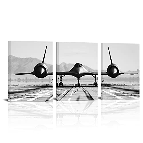 Black White Airplane Art Wall Decor