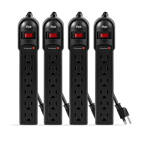 KMC 6-Outlet Surge Protector Power Strip 4-Pack