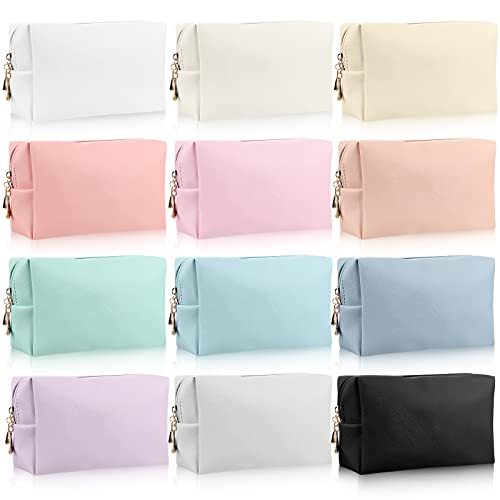 Water Resistant PU Leather Cosmetic Bags - 12 Colors
