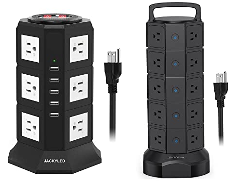 JACKYLED Surge Protector Power Strip Tower