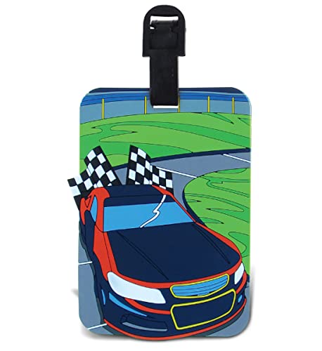Puzzled Race Car Luggage Tag