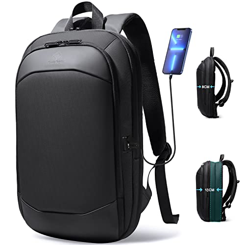 Business Backpack for Men - Slim & Expandable Waterproof Travel Laptop Bag