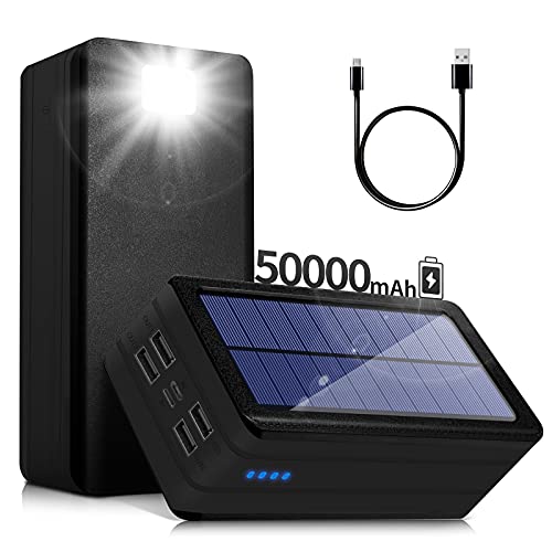 Solar Power Bank 50000mAh with Flashlight