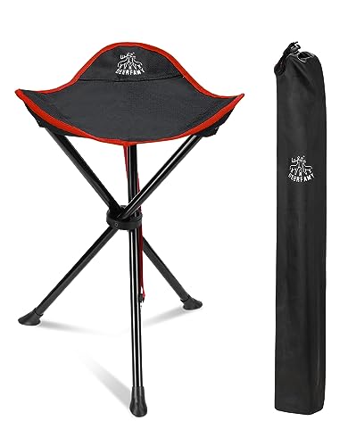 DEERFAMY Portable Camping Tripod Stool with Storage Bag