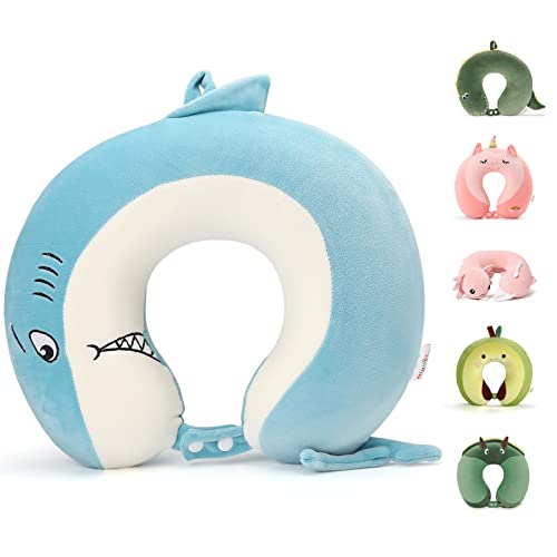 Niuniu Daddy Kids Travel Pillow - Cute Shark Plush Cover