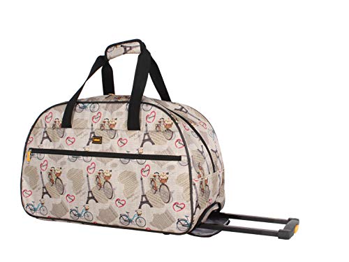 LUCAS Paris Print Rolling Carry-On Duffel