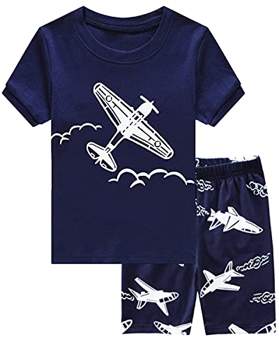 Little Boys Airplane Glow in Dark Pajama Sets