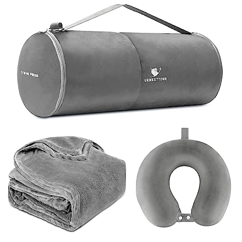 Premium Soft Airplane Blanket and Pillow Set for Travel