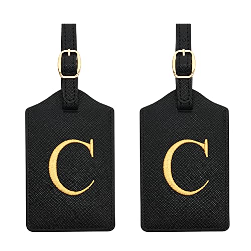 Monogrammed PU Leather Luggage Tags