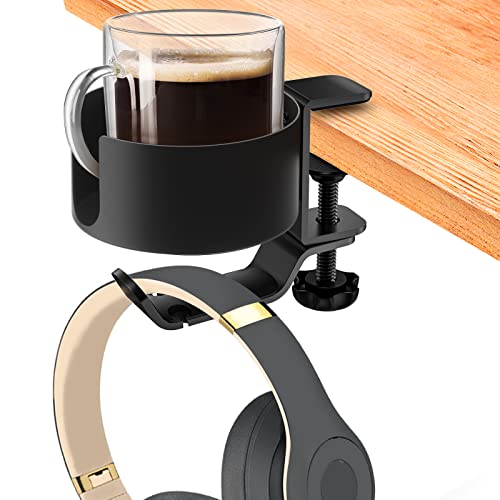 Large OOKUU Desk Cup Holder with Headphone Hanger