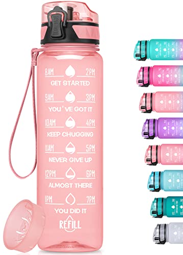 MEITAGIE Motivational Water Bottle with Time Marker & Fruit Strainer