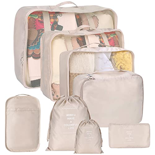 8 Piece Packing Cubes for Suitcases