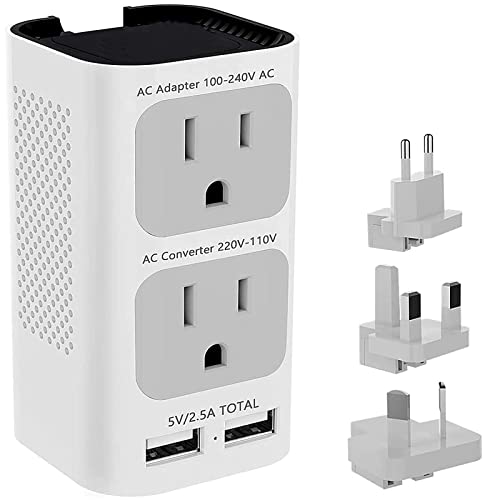 Universal Travel Adapter with Voltage Converter and 2 USB Ports