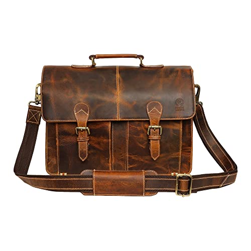 Handcrafted Leather Shoulder Briefcase Messenger Bag