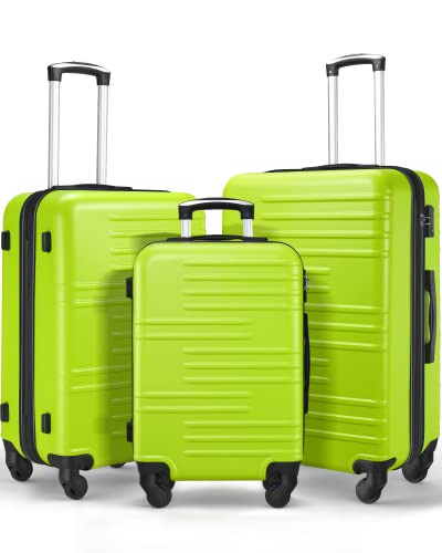 3 Piece Expandable Luggage Set with Spinner Wheels and TSA Lock