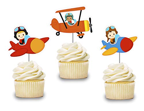 Aviation Cupcake Toppers 12 Pcs
